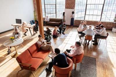 People brainstorming in a workshop